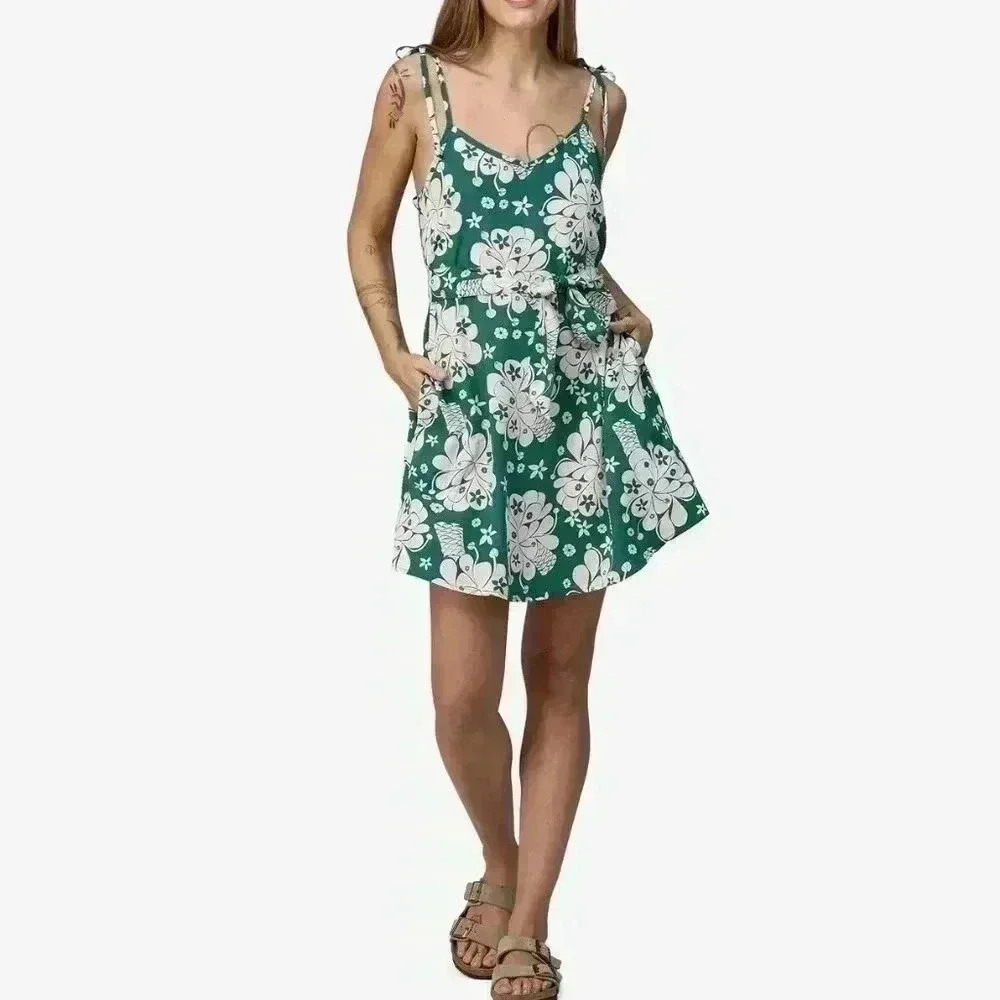 Patagonia Green Floral Mini Dress